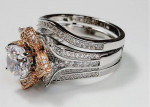 Silver 925 With CZ's Diamond 3 Pcs Ring Size 10