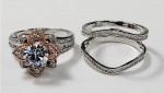 Silver 925 With CZ's Diamond 3 Pcs Ring Size 10
