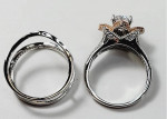 Silver 925 With CZ's Diamond 3 Pcs Ring Size 10