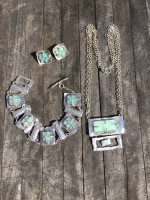Sterling & Roman Glass Jewelry Set