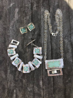 Sterling & Roman Glass Jewelry Set