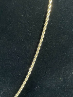 14K gold rope chain necklace 2mm wide 20” long 9.13 grams