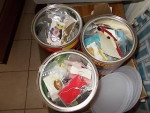 3 2lb cans filled with assort. Jewelry