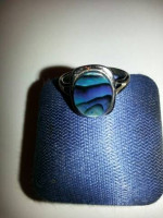 Ring Sea Opal from Paua Shell by Anzac w/ Original Jewelry Box