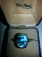 Ring Sea Opal from Paua Shell by Anzac w/ Original Jewelry Box