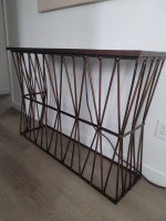 Bronze Sofa Table w/ Power Strip