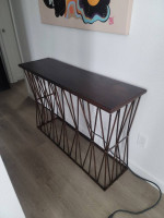 Bronze Sofa Table w/ Power Strip