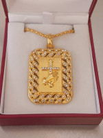 MEN'S GOLD PLATED "CROSS PRAYING HANDS" PENDANT