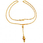 10k Gold Italy Twist Chain Gold Ball Lariat Necklace