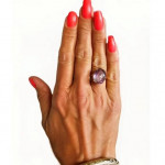 14k Gold Large Amethyst Solitaire Ring