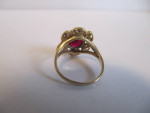 14 KT YG FILIGREE GARNET SOLITAIRE SIZE 5 RING