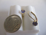 14 KT YG GEMSTONE LEVER BACK EARRINGS $90