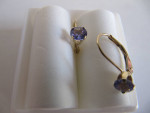 14 KT YG GEMSTONE LEVER BACK EARRINGS $90