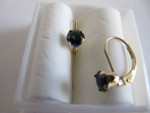 14 KT YG GEMSTONE LEVER BACK EARRINGS $90
