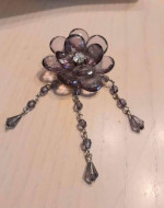 Faceted Purple Flower Brooch