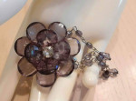 Faceted Purple Flower Brooch