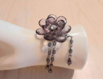 Faceted Purple Flower Brooch