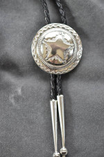 Native American Sterling Silver Bolo tie with Hallmark