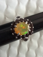 Faceted Opal Rings