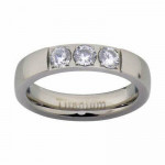 Titanium CZ wedding band ring size 6