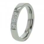 Titanium CZ wedding band ring size 6