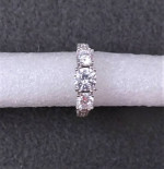 Brand New Beautiful White Gold Filled** 3 Zircon Stones Ring - Size 8