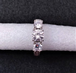 Brand New Beautiful White Gold Filled** 3 Zircon Stones Ring - Size 8