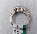 Brand New Beautiful White Gold Filled** 3 Zircon Stones Ring - Size 8