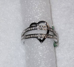 Brand New Brilliant Platinum Plated Heart Ring - Size 8