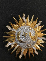 Swarovski Celestial Moon Sun Brooch