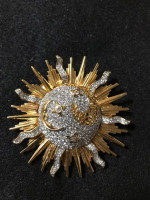 Swarovski Celestial Moon Sun Brooch
