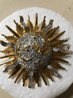 Swarovski Celestial Moon Sun Brooch