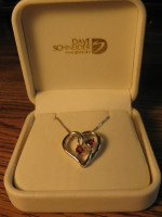 925 Sterling Heart on 925 Chain W/Garnets
