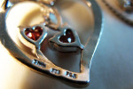 925 Sterling Heart on 925 Chain W/Garnets