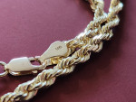24" Diamond Cut 3.5 Solid Gold Rope Chain 14K