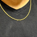 24" Diamond Cut 3.5 Solid Gold Rope Chain 14K