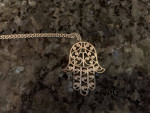Hamsa Hand Silver 26 inches Necklace