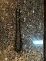 Black Jet Faceted Round Glass Beads Necklace  19 inches