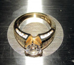 Ring 14k Gold Size 7 RARE WHITE Garnet 3CT BEAUTIFUL Engagement Ring