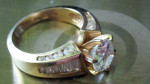 Ring 14k Gold Size 7 RARE WHITE Garnet 3CT BEAUTIFUL Engagement Ring