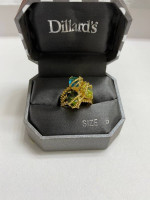 Gold Multi Colored Stone Ring Size 6