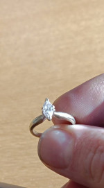 Gold engagement ring, gold sapphire ring, Tiffany silver chain, 18k..