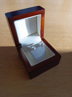 Gold engagement ring, gold sapphire ring, Tiffany silver chain, 18k..