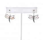 Sterling Silver Mother Of Pearl Dragonfly Earrings