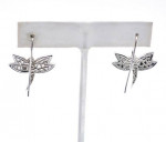 Sterling Silver Mother Of Pearl Dragonfly Earrings