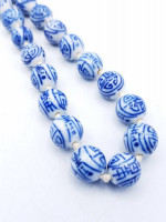 Hand Painted Old Chinese Porcelain Necklace