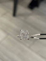4.12ct. Natural Cushion Cut Diamond Custom Ring, D color, I1