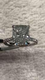 4.12ct. Natural Cushion Cut Diamond Custom Ring, D color, I1