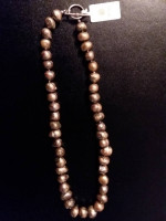 Baroque Pearl Necklace, 18 in copper/bronze