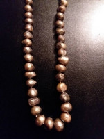 Baroque Pearl Necklace, 18 in copper/bronze